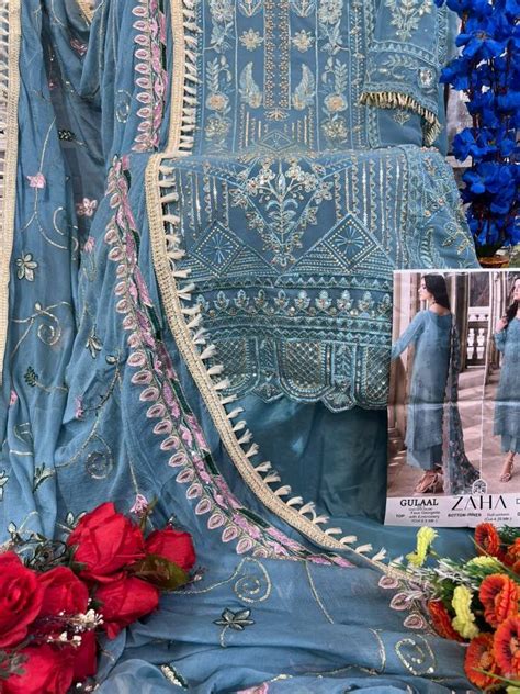 Gulaal Vol 1 By Zaha Georgette Pakistani Suits Catalog The Ethnic World