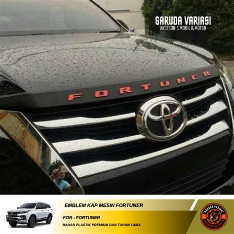 Jual EMBLEM KAP MESIN FORTUNER Emblem Logo Tulisan HURUF FORTUNER