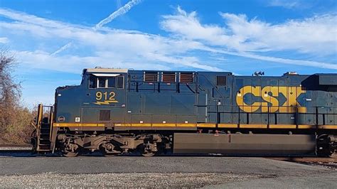 CSX Freight Train M582 Headed Southbound In Monroe NC With CSXT 912 In