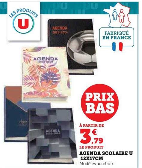 Promo Agenda Scolaire U 12 X 17 Cm Chez Hyper U ICatalogue Fr