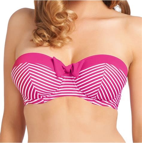 Freya Tootsie U W Bandeau Bikini Top Magenta 38E Available At The