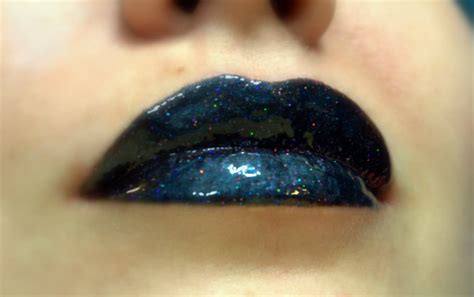 Gallactica Black Dark Blue With Glitter Lip Gloss Vegan Etsy