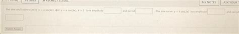 Solved My Notesask Yourthe Sine And Cosine Curves Y Asin Kx Chegg