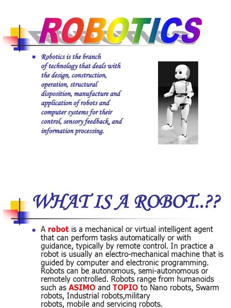 ROBOTICS.ppt | Robot | Technology