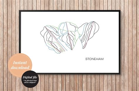 Stoneham Ski Trail Printable Map Artwork - Etsy