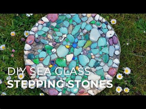 DIY Sea Glass Stepping Stone • Lovely Greens