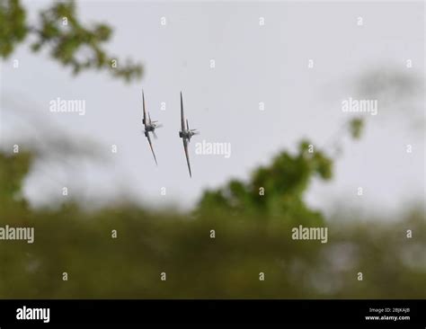 A Battle Of Britain Memorial Flight Flypast Of A Spitfire And A