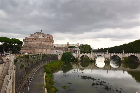 Castle Sant Angelo and Ponte Sant Angelo with Its Angel Statues - Rome ...