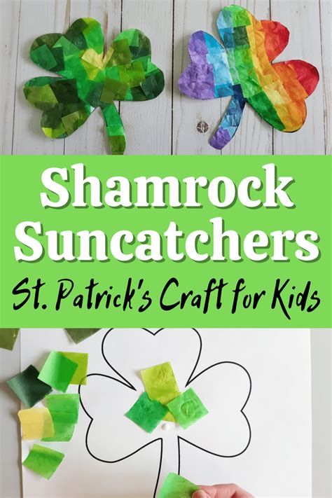 Easy Shamrock Suncatcher Craft Printable Shamrock Template