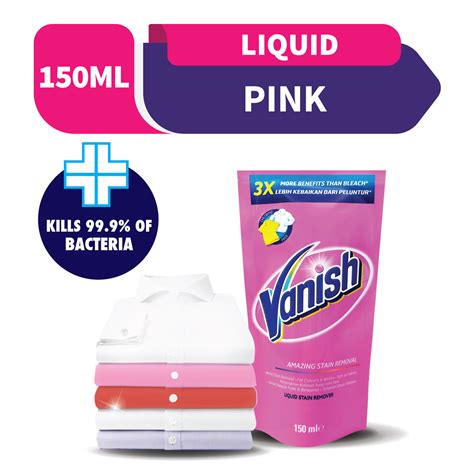 Vanish Fabric Clothes Oxi Action Stain Remover Pink Liquid Doy Refill