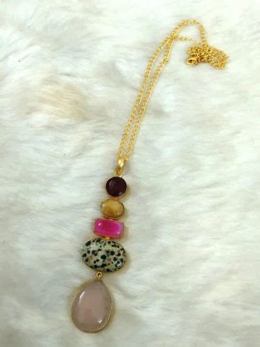 Brass Multicolor Semi Precious Stone Necklace At Rs Piece In