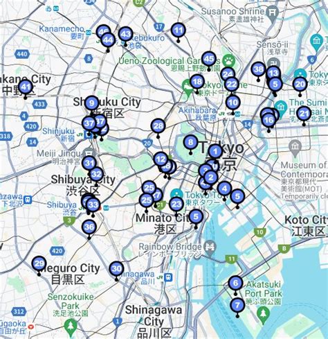 50 Things to Do in Tokyo - Google My Maps