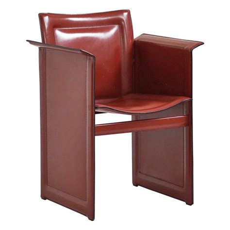 Italian Leather Solaria Low Back Armchair in Wine for Arrben | Armchair ...