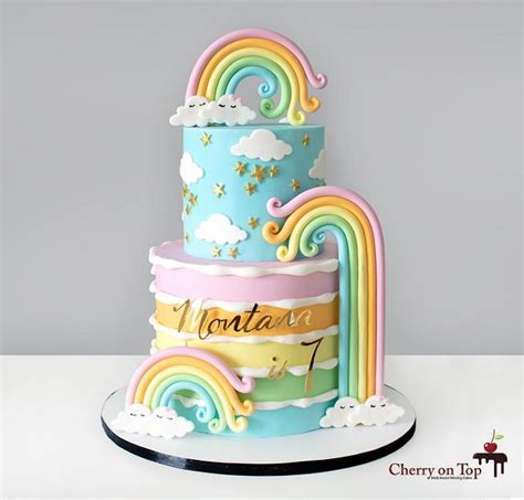 Rainbow Cake - Decorated Cake by Cherry on Top Cakes - CakesDecor