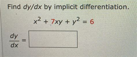 Solved Find Dydx ﻿by Implicit