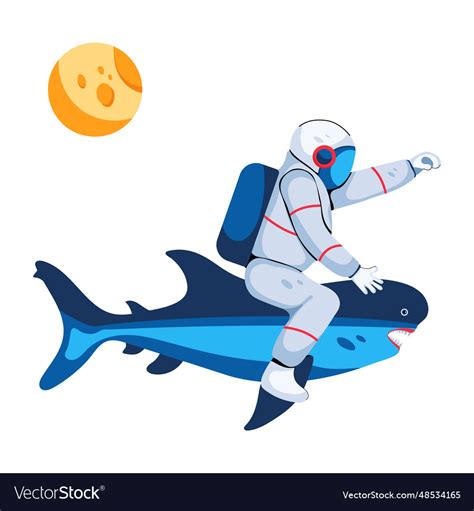 Astronaut shark Royalty Free Vector Image - VectorStock