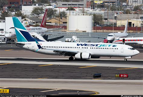 C FUCS WestJet Boeing 737 8CT WL Photo By Flightline Aviation Media