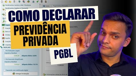 Como declarar Previdência Privada PGBL no Imposto de Renda 2024 AULA