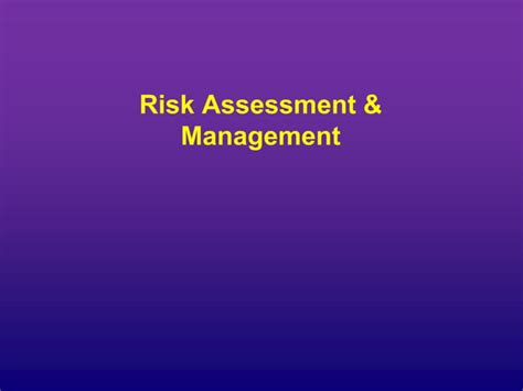 Risk Assessment And Management Ppt Free Download