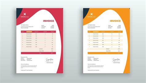 Creative Modern Invoice Template For Your Business 28125156 Vector Art