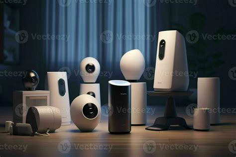 AI generated A lineup of smart home security devices 35356089 Stock ...