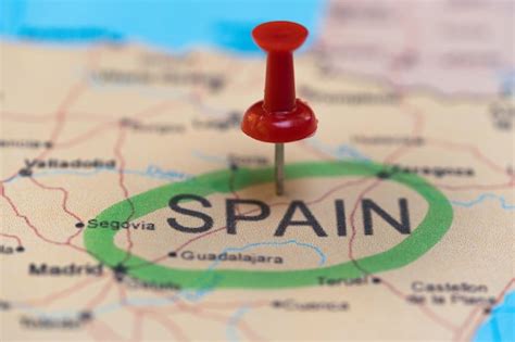 Premium Photo Map With A Pin In Spain Destination Places To Visit