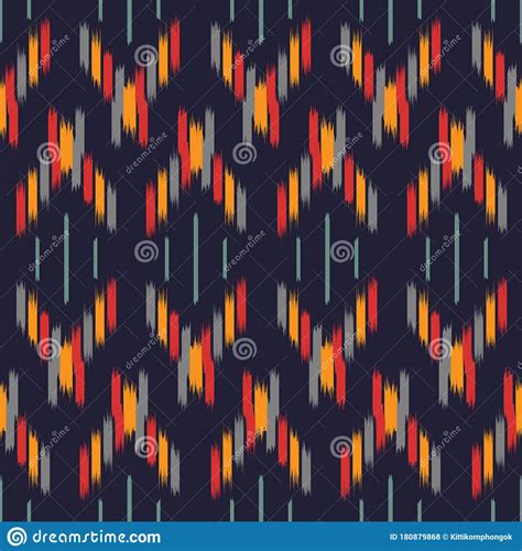 Ikat Seamless Pattern Design For Fabric Vector Eps Stock Vector