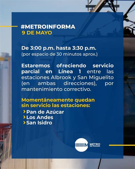 El Metro De Panam On Twitter Metroinforma