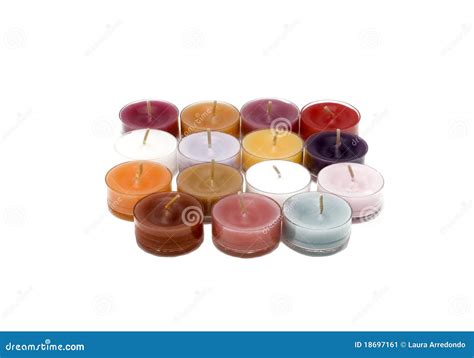 Tea lights candles stock image. Image of colors, beautiful - 18697161