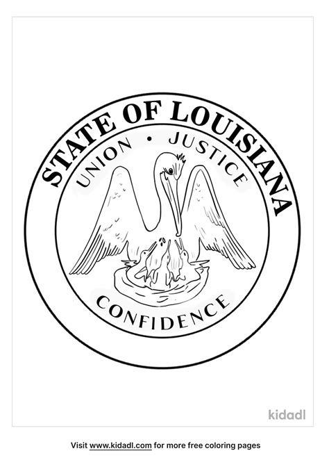 Louisiana State Flag Coloring Page