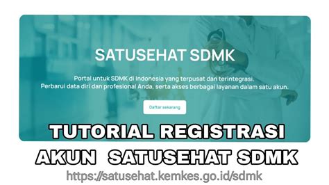 Cara Registrasi Akun Di SATUSEHAT SDMK YouTube