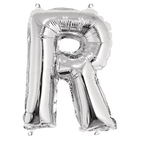 Ballon en aluminium Lettre R Argenté 40cm Décoration de fête MégaCréa