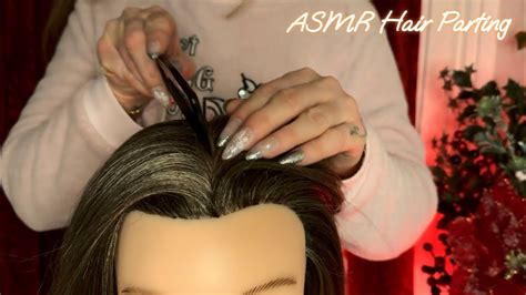 Asmr Relaxing Hair Parting Hair Brushing Using A Wooden Brush