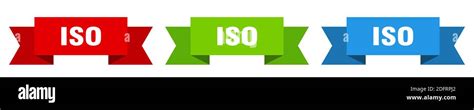 Iso Ribbon Iso Isolated Paper Banner Sign Stock Vector Image Art