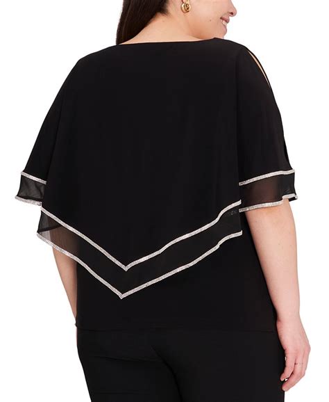 Msk Plus Size Embellished Overlay Top Macys