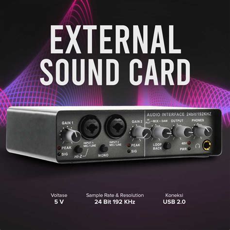 Jual TEYUN External Sound Card Audio Interface Preamp High Speed