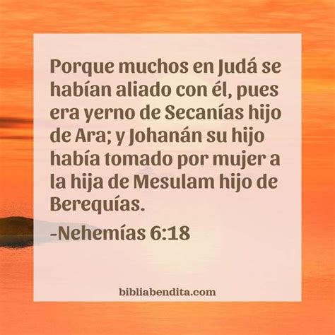 Explicación Nehemías 618 Porque Muchos En Judá Se Habían Aliado Con