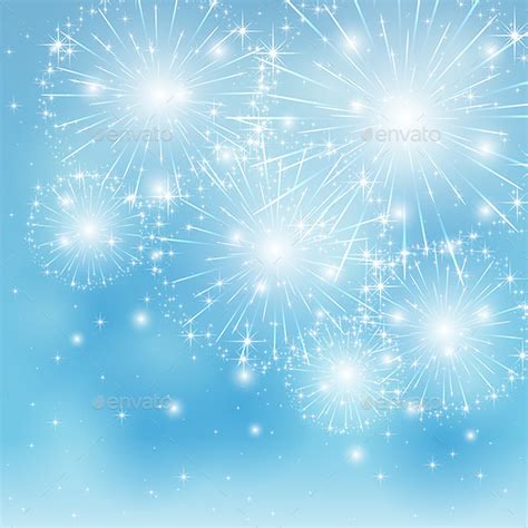 Blue Fireworks Background by losw | GraphicRiver