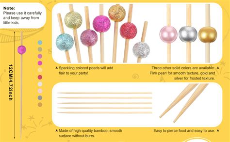 Amazon Counts Fancy Toothpicks For Appetizers Faux Pearl