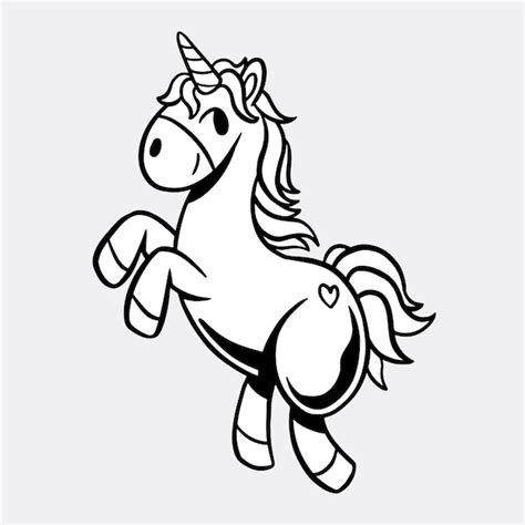 Free Vector Unicorn Outline Sticker Overlay Design Resource Vector