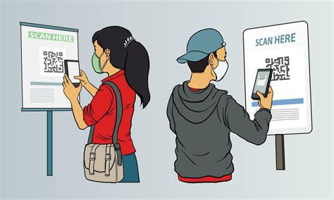 Illustration Of People Scanning Qr Code With Their Smartphone