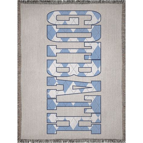 Good Day To Be A Tar Heel Argyle Woven Blanket Shrunken Head