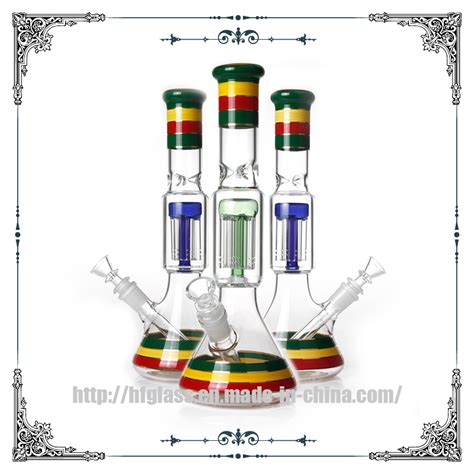 Rasta Color Phoenix Star Glass Beaker Arms Tree Perc Percolators