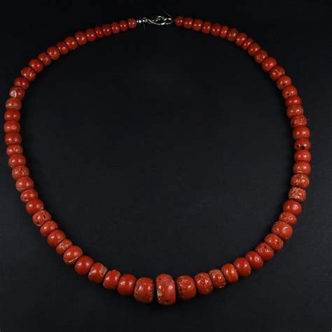 Coral Bead Necklace Etsy