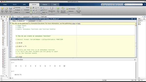 Matlab Video 15 Anonymous Functions And Function Handles Youtube