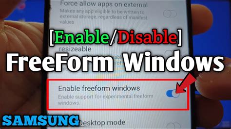 How To Enable Or Disable Freeform Windows On Samsung Galaxy A02 Apps Developer Options Youtube