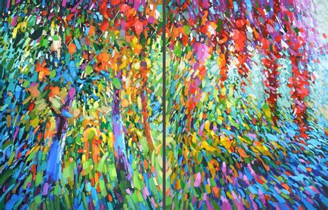 In The Light Of The Leaves Autumn Diptych Paintings Painting By