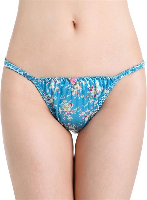 Satini Women S Satin Floral Bikini Briefs Panties Amazon Co Uk Fashion