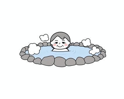 Free Vectors Grandma Soaking In A Hot Spring