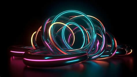 Premium AI Image A Bunch Of Wires That Are Lit Up In Neon Colors